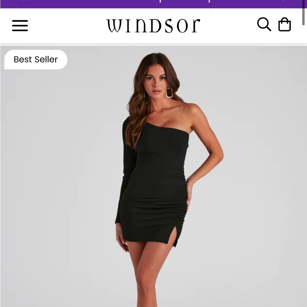 Black one shoulder dress
